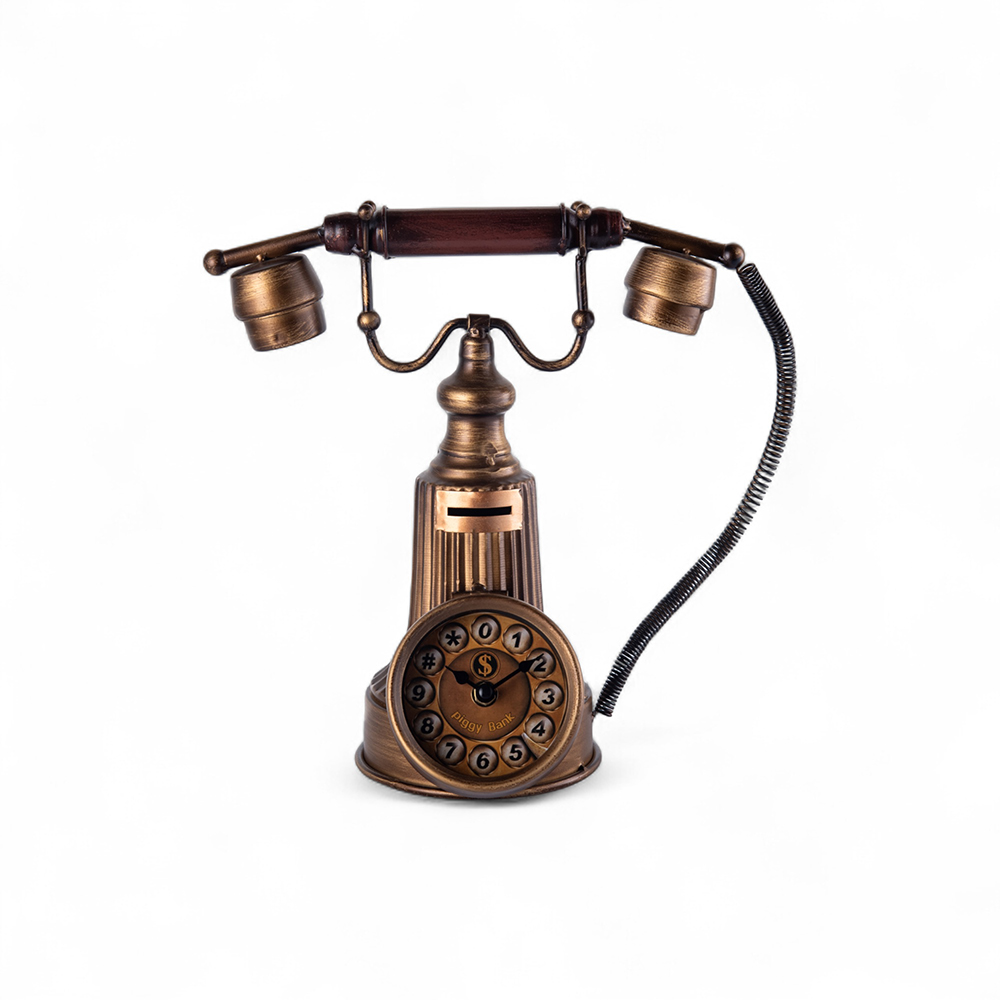 Telephone Table Clock with Coin Bank (H30.5cm) - Image 2