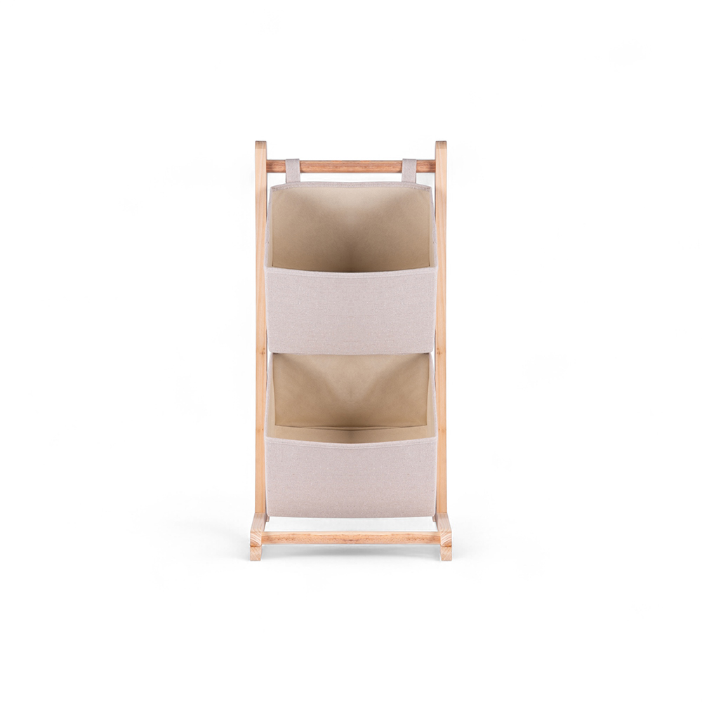 Nikita Wooden Storage Basket Rack (2 Tier) - Image 2
