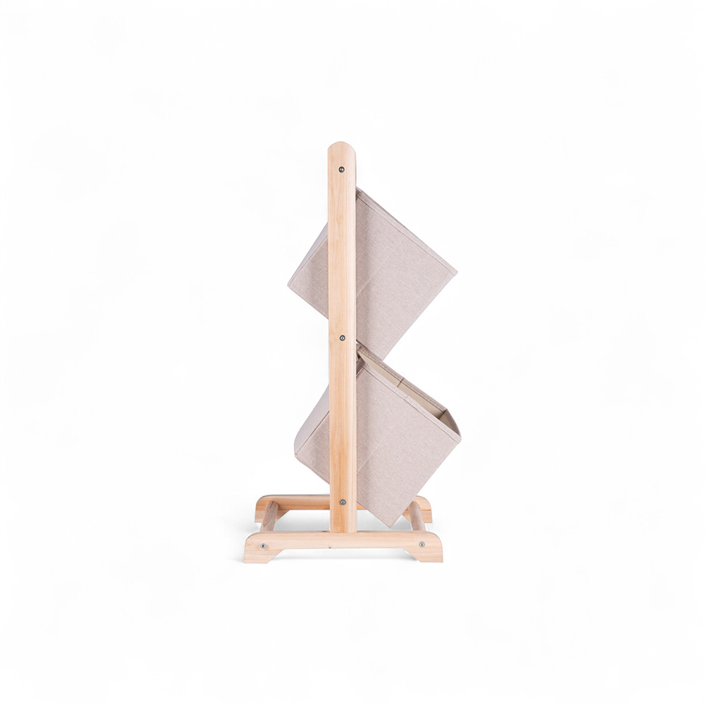 Nikita Wooden Storage Basket Rack (2 Tier) - Image 3