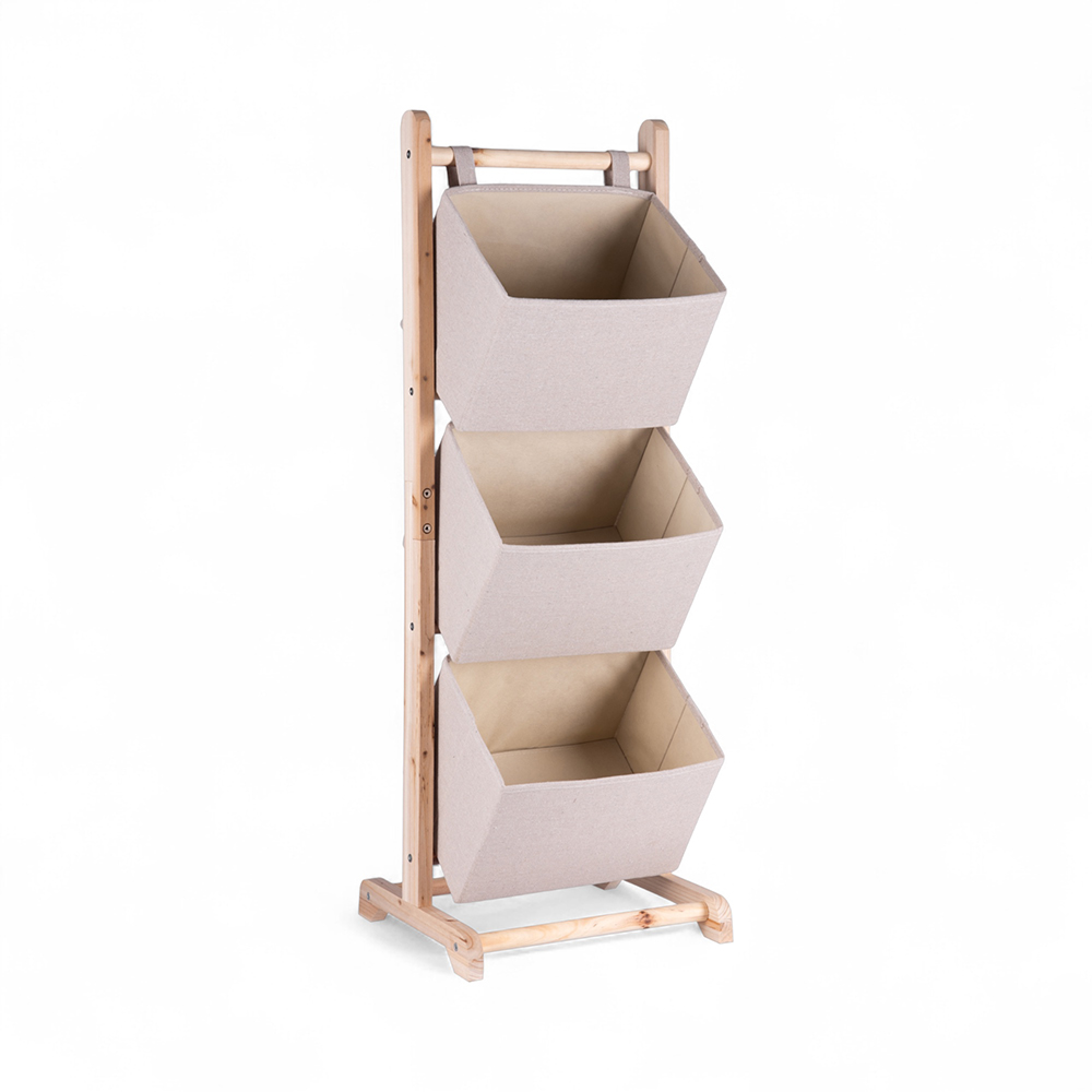 Nikita Wooden Storage Basket Rack (3 Tier)