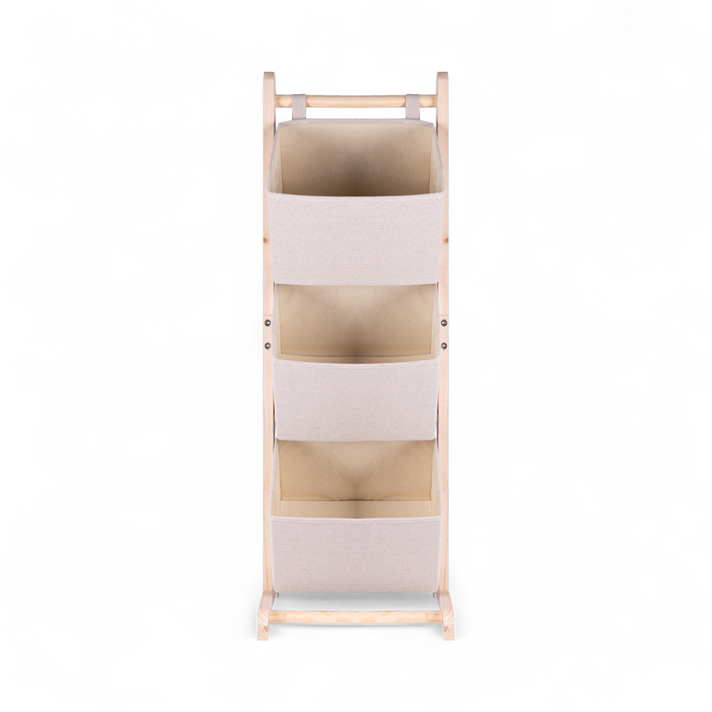 Nikita Wooden Storage Basket Rack (3 Tier) - Image 2