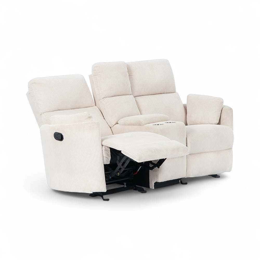 Alessia 2 Seater Rocker Recliner Sofa with Console - Image 2