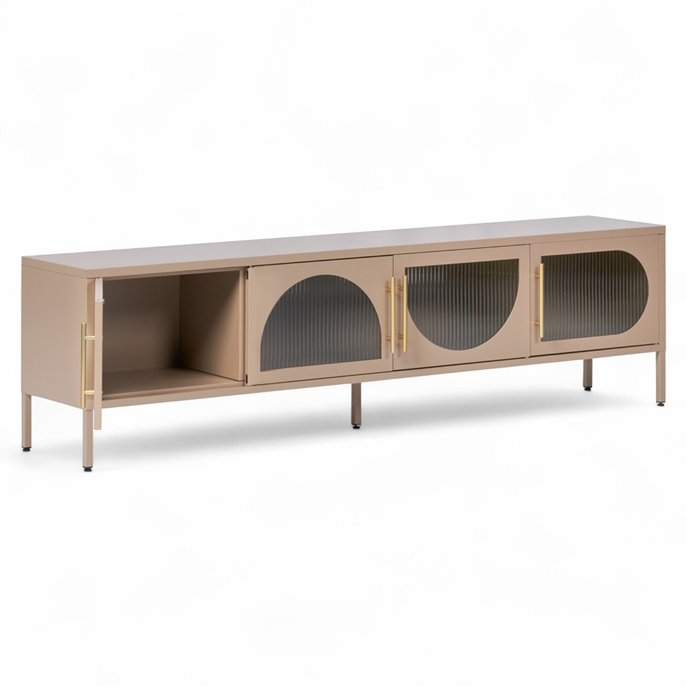 Ricca 4 Glass Doors TV Cabinet - Image 8