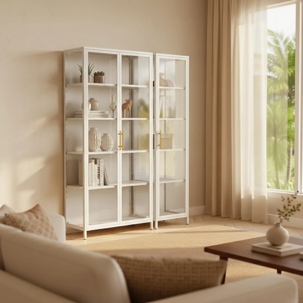 Nina Display Cabinet (5 Tier with 2 Glass Doors) - Image 9