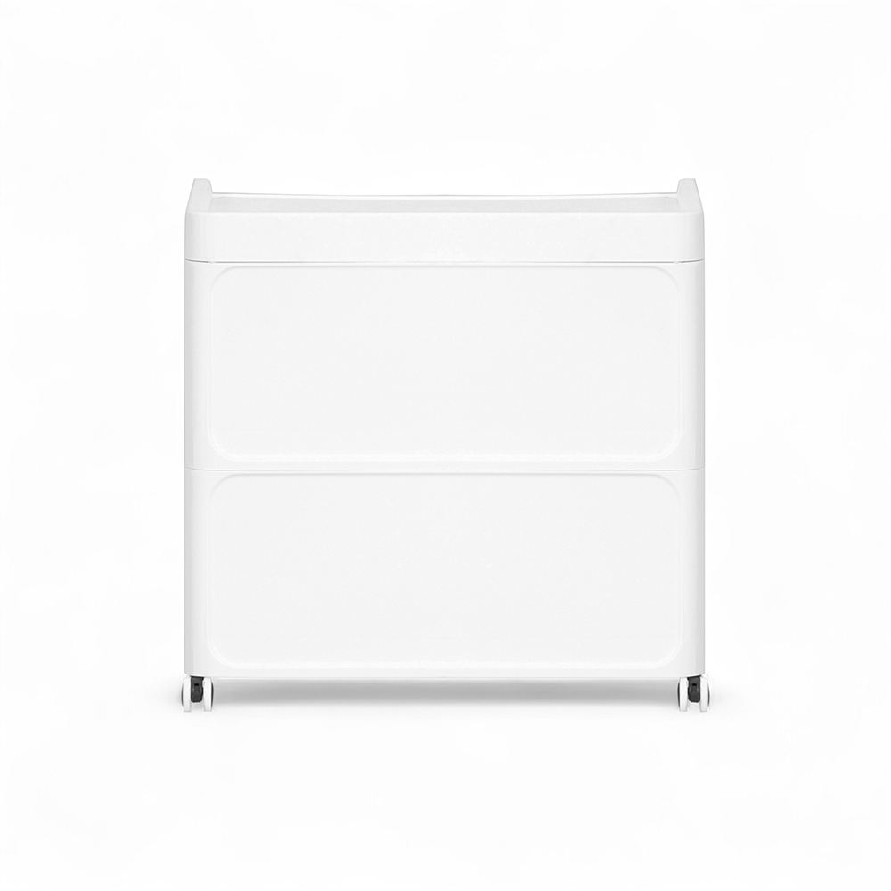 Diaz Bedside Table with Wheels (2 Drawers) - Image 5