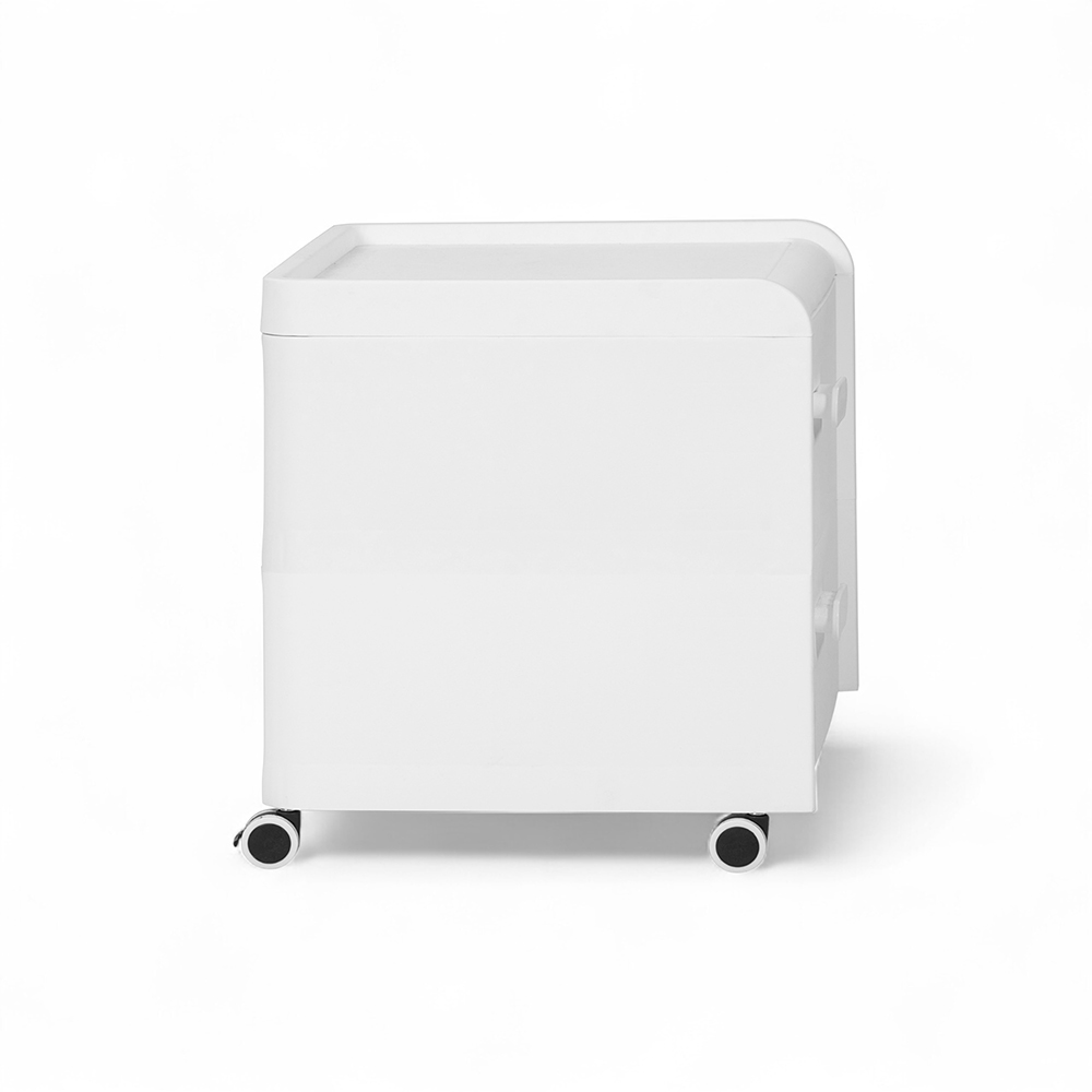 Diaz Bedside Table with Wheels (2 Drawers) - Image 4