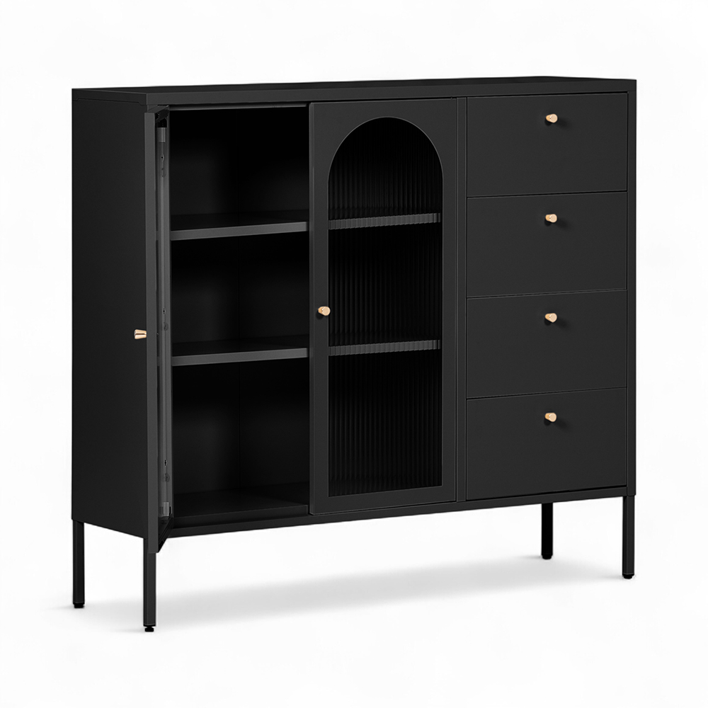 Rivian Cabinet (2 Glass Doors with 4 Drawers) - Image 15