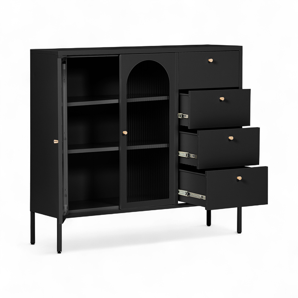 Rivian Cabinet (2 Glass Doors with 4 Drawers) - Image 17