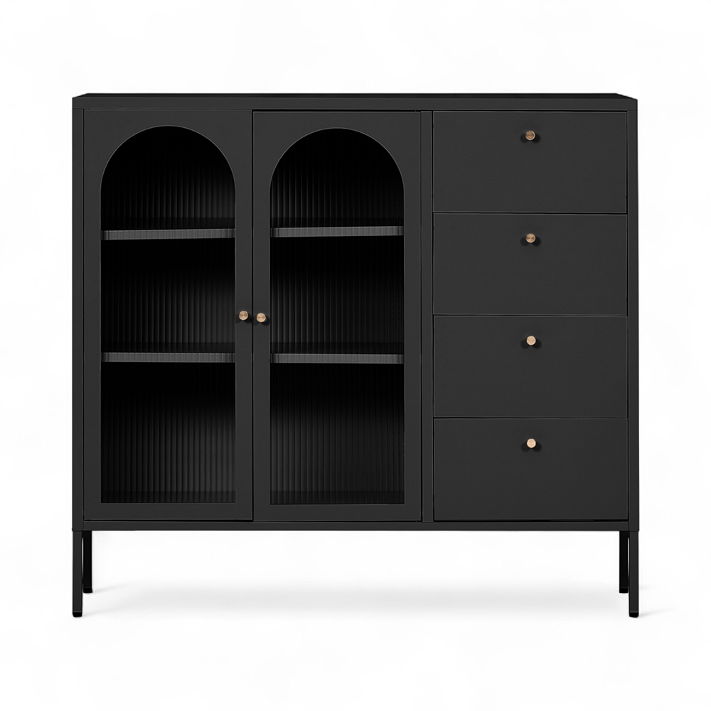 Rivian Cabinet (2 Glass Doors with 4 Drawers) - Image 19