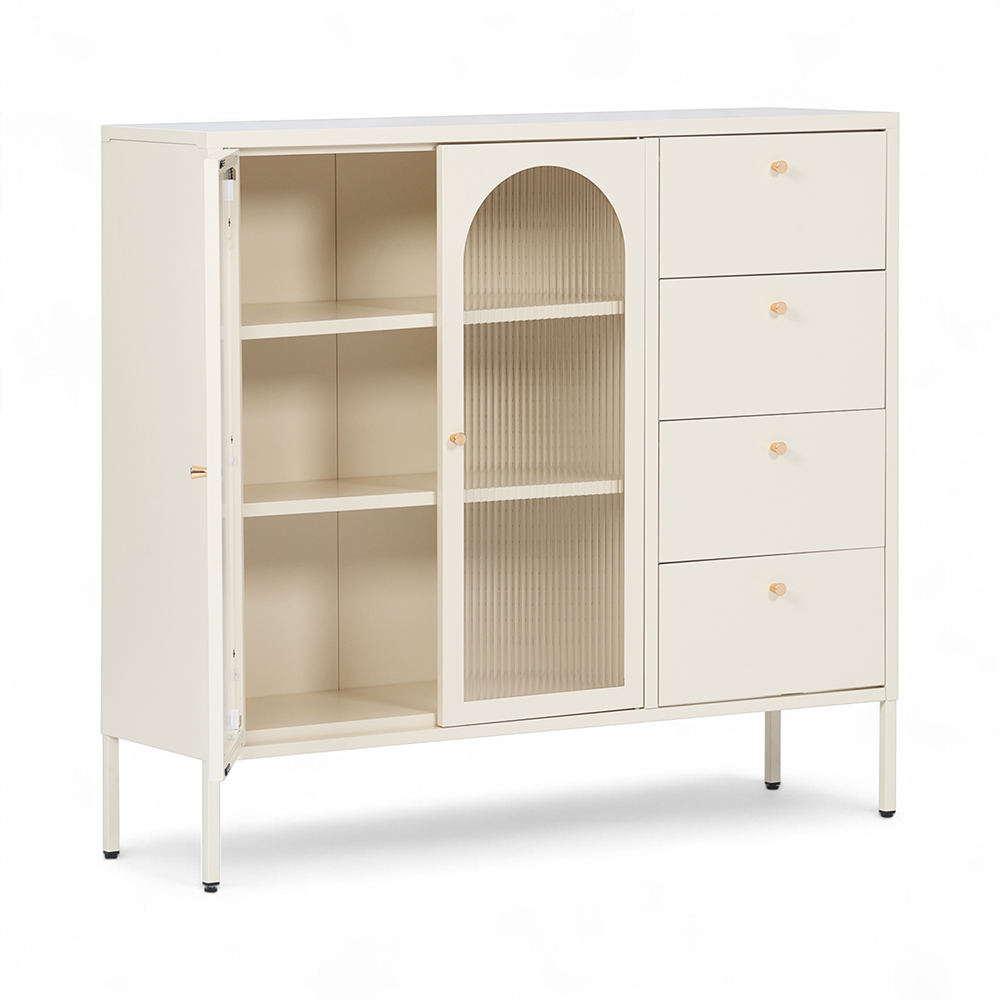 Rivian Cabinet (2 Glass Doors with 4 Drawers) - Image 2