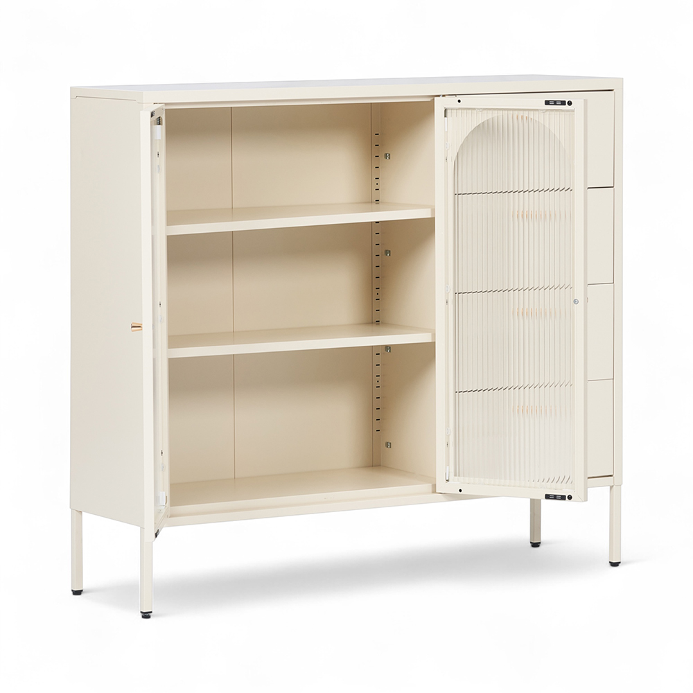 Rivian Cabinet (2 Glass Doors with 4 Drawers) - Image 3