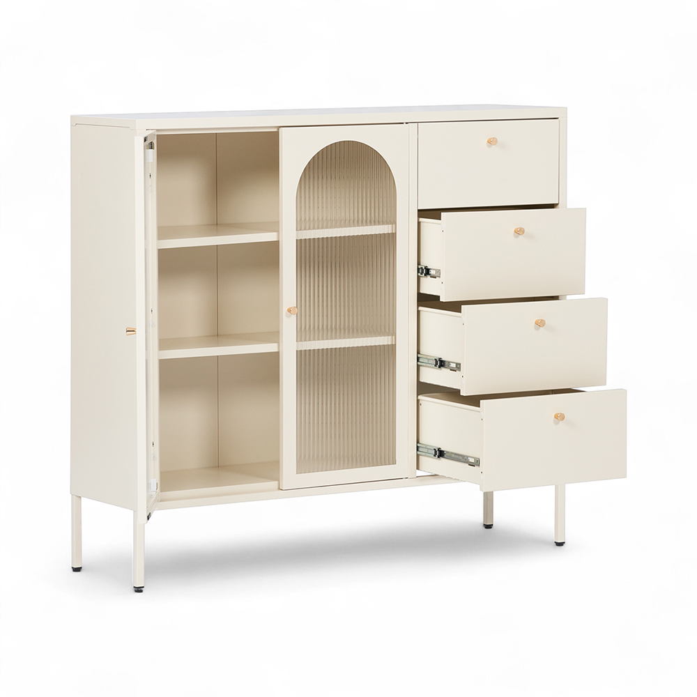 Rivian Cabinet (2 Glass Doors with 4 Drawers) - Image 4
