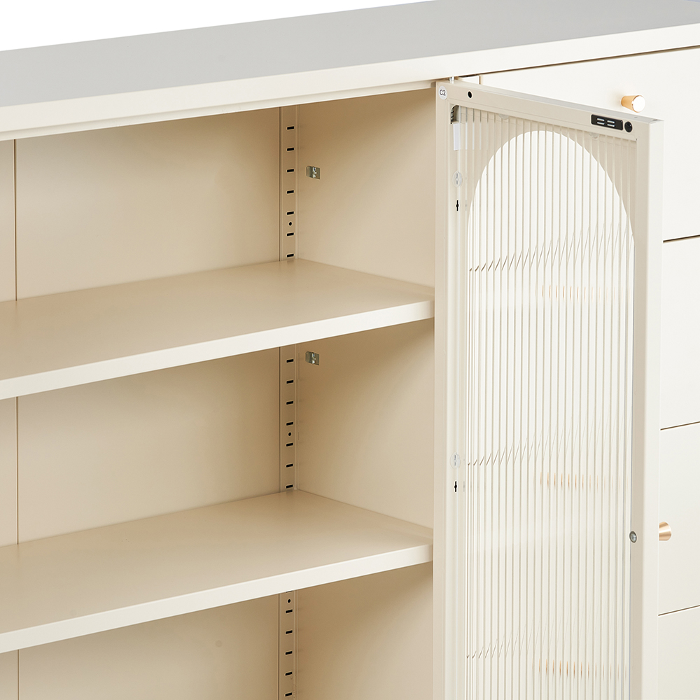 Rivian Cabinet (2 Glass Doors with 4 Drawers) - Image 10