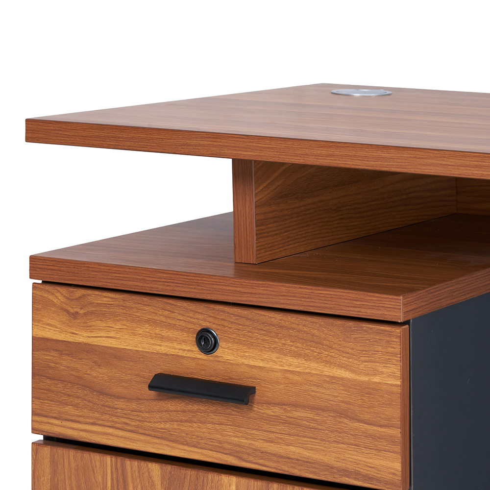 Mosley Office Desk with Drawer Cabinet (W120cm) - Image 13