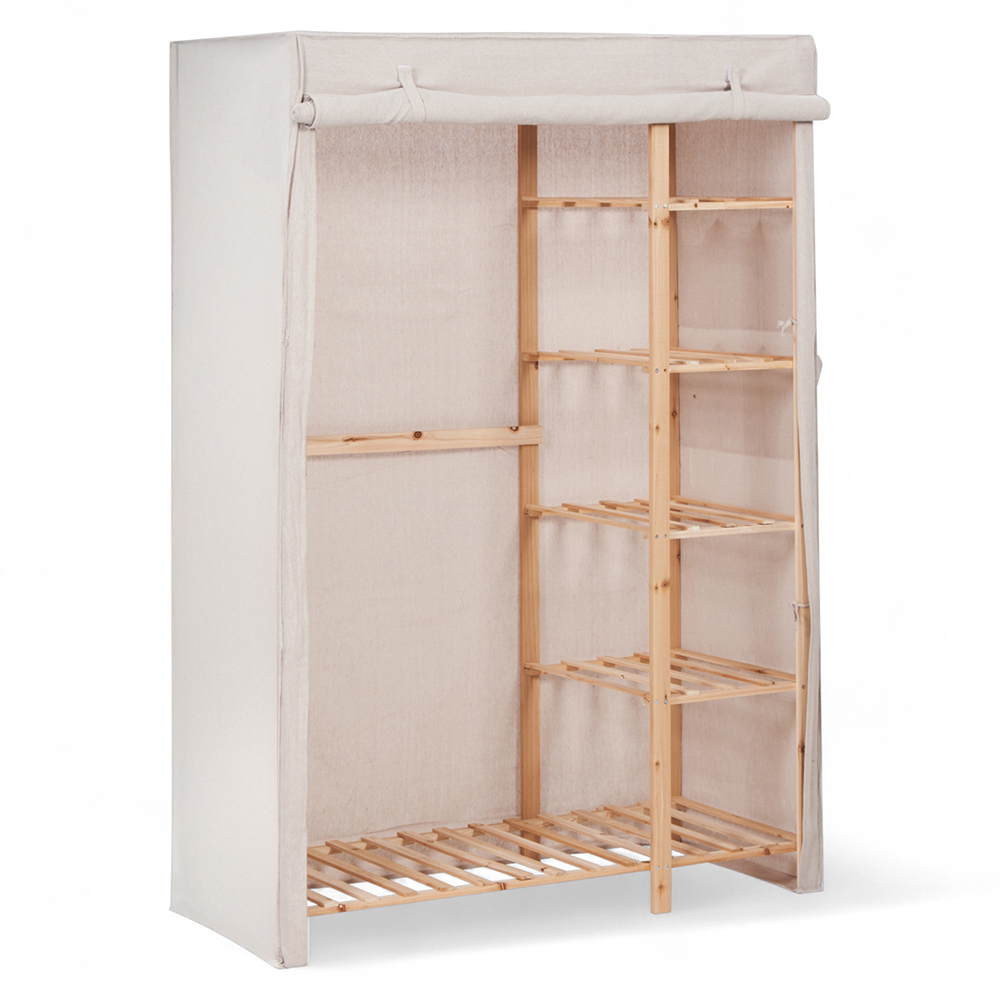 Jim Portable Fabric Covered Wardrobe