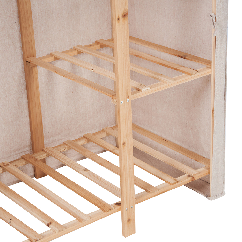 Jim Portable Fabric Covered Wardrobe - Image 5