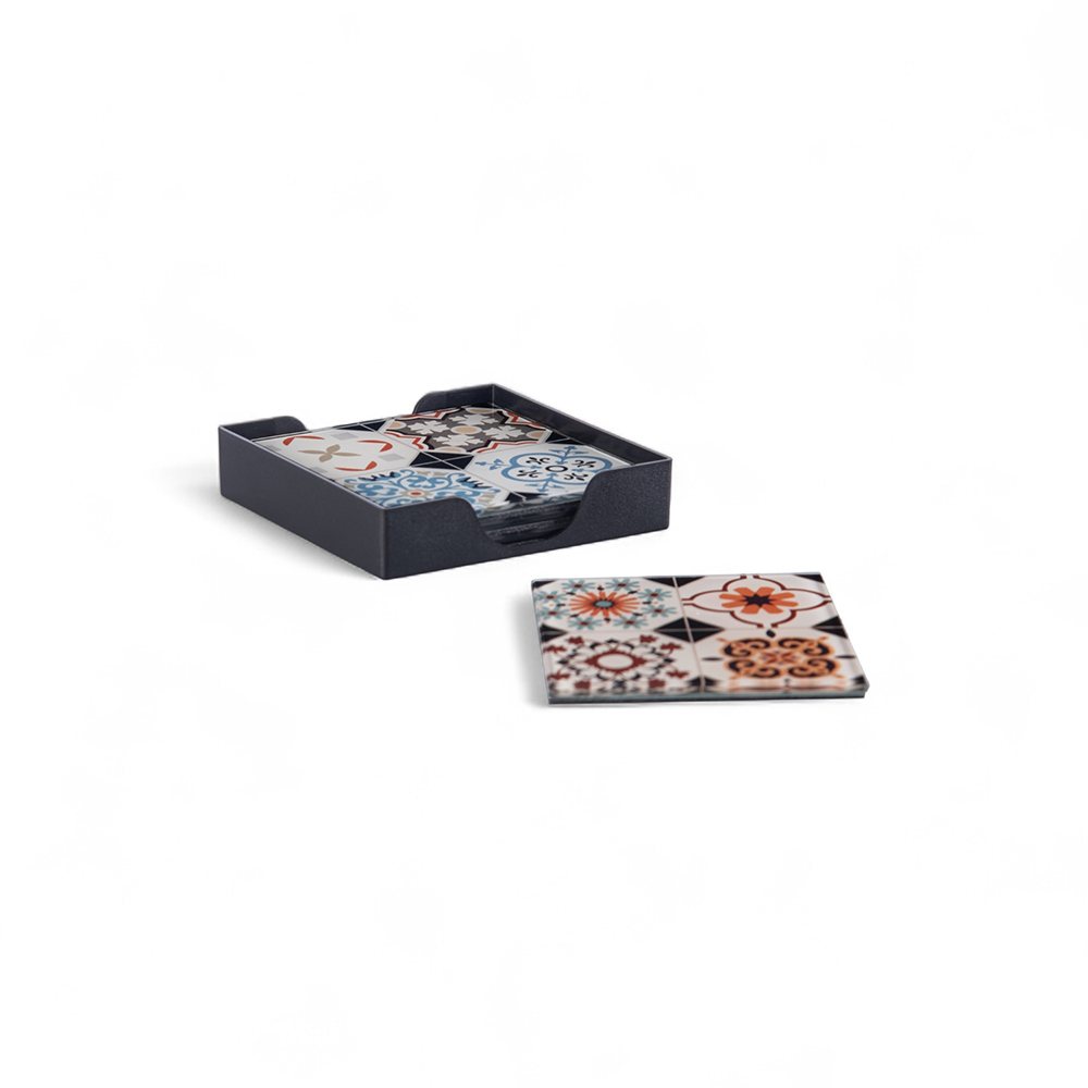 Glass Coaster with Felt Bottom (Set of 4)