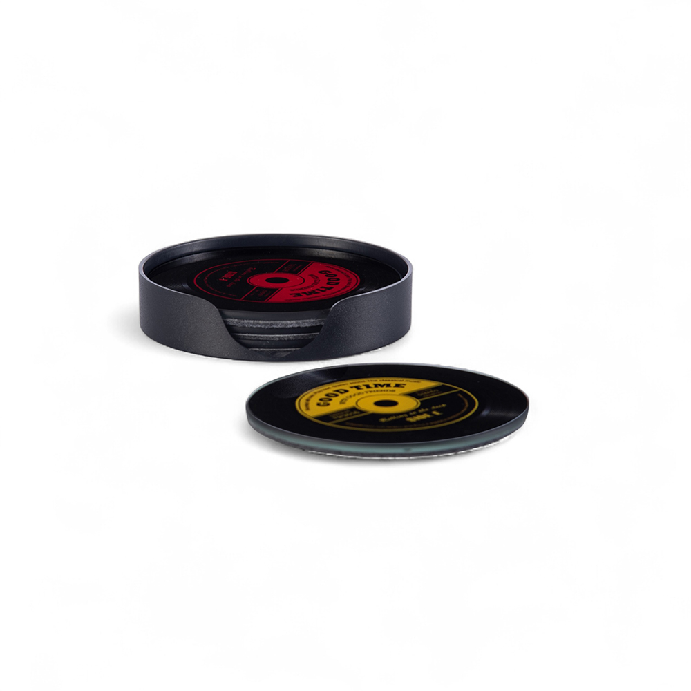 Glass Coaster with Felt Bottom (Set of 4)