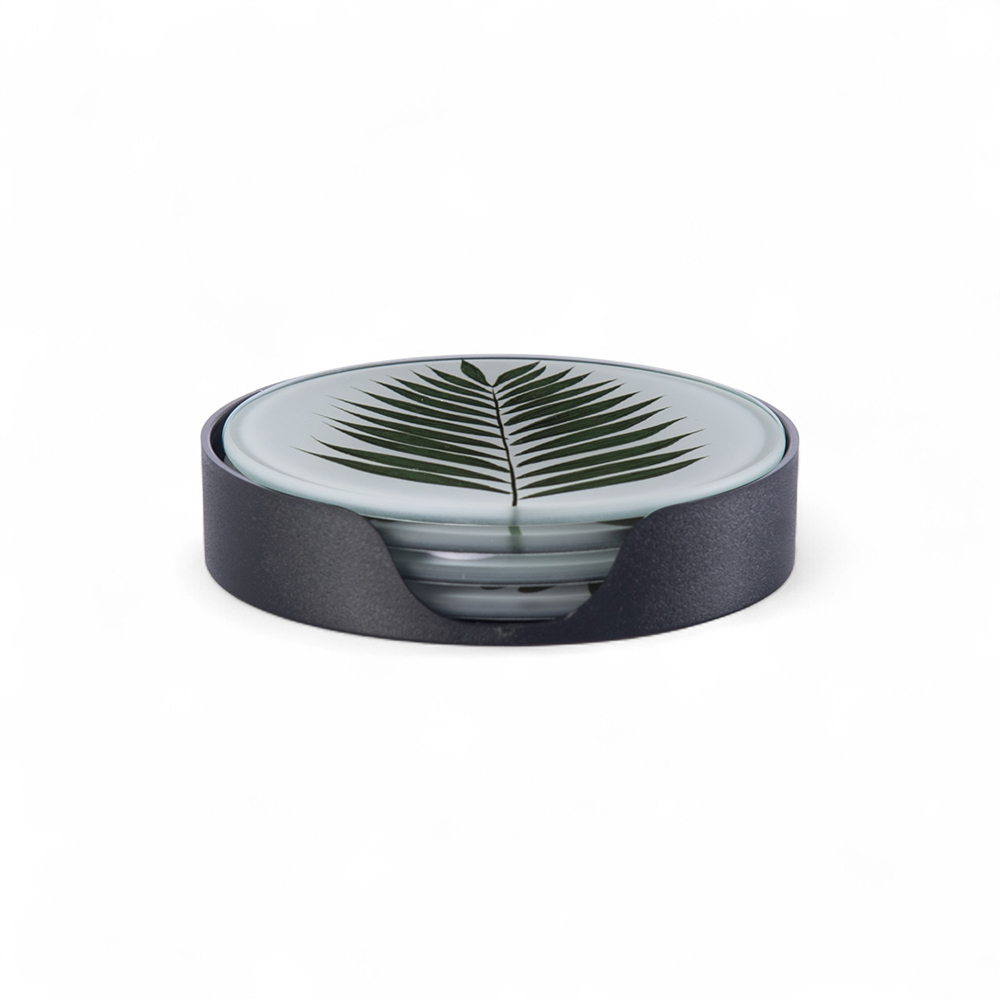 Glass Coaster with Felt Bottom (Set of 4) - Image 2