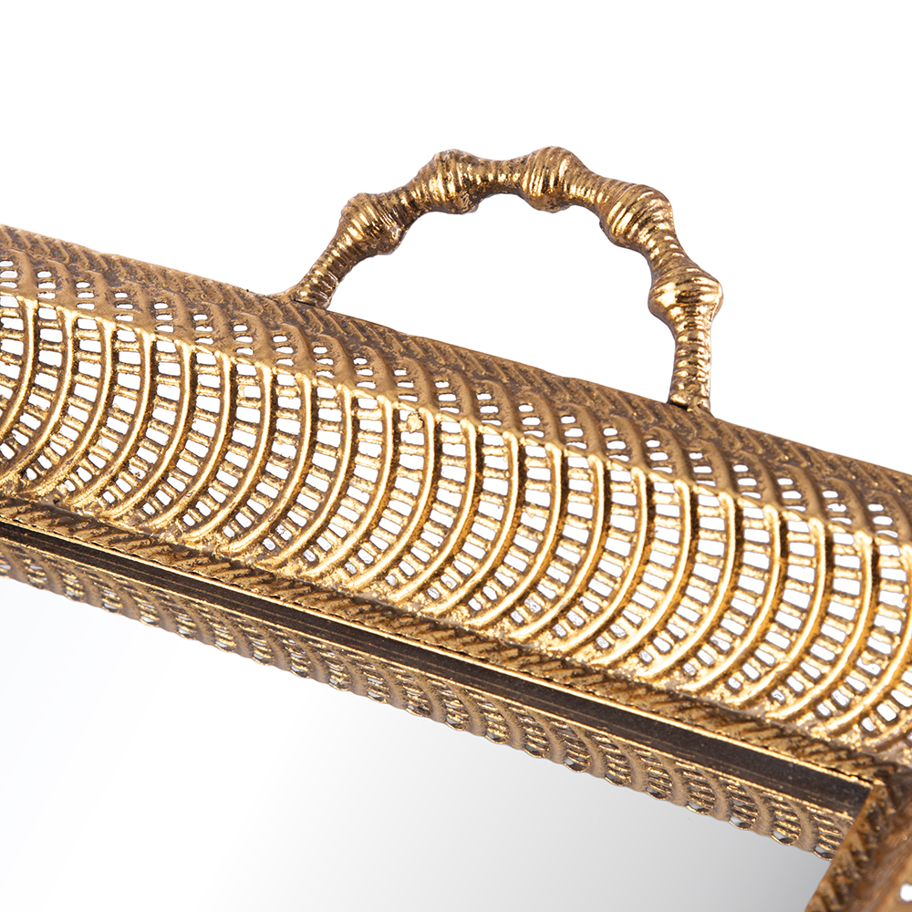 Metal Mirror Tray with Handle (H8cm) - Image 5