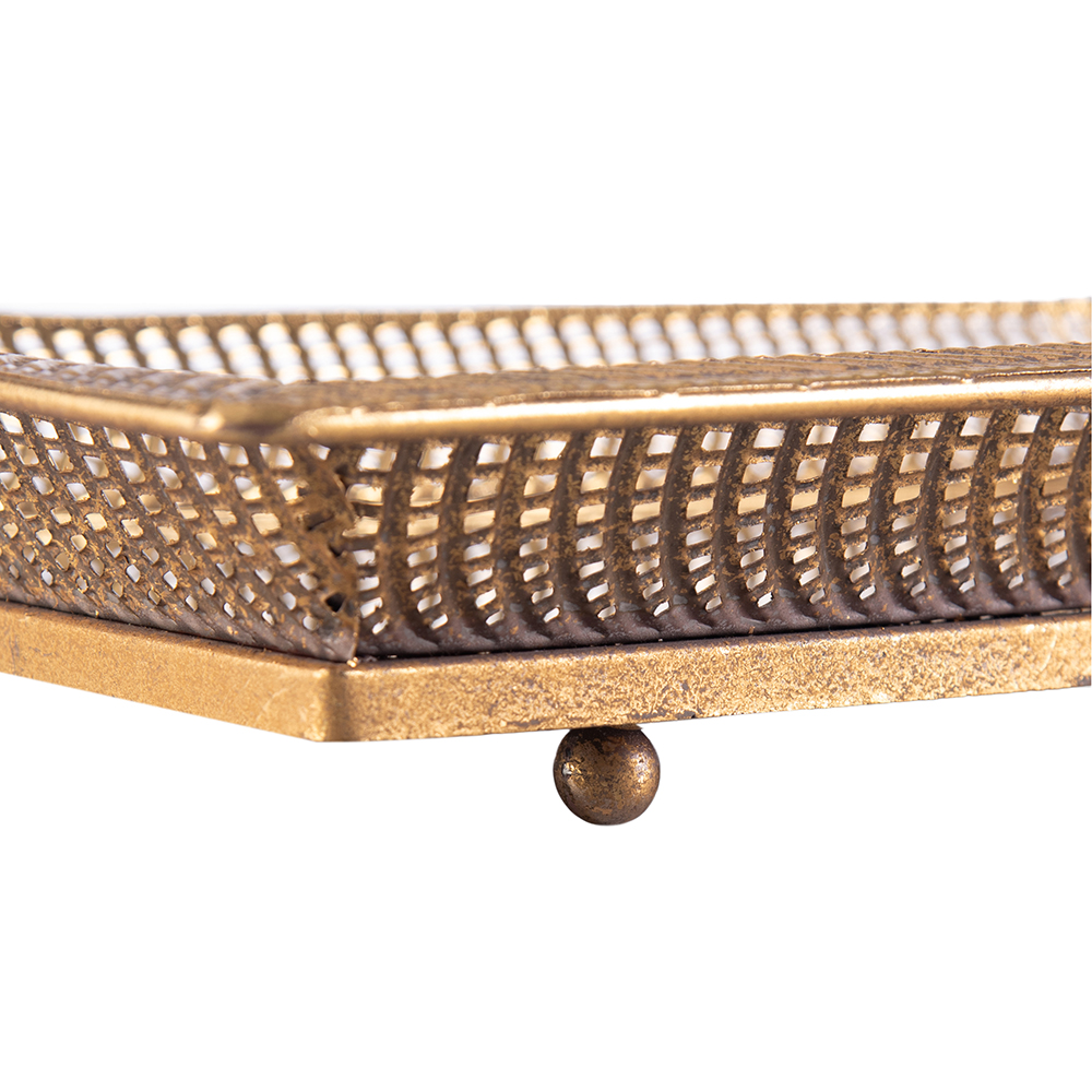 Metal Mirror Tray with Handle (H8cm) - Image 6