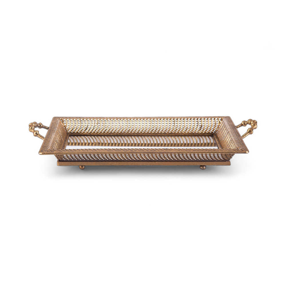 Metal Mirror Tray with Handle (H8cm) - Image 2