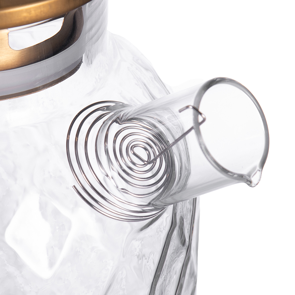 Glass Pot with Gold Stainless Steel Lid (H22.6cm) - Image 8
