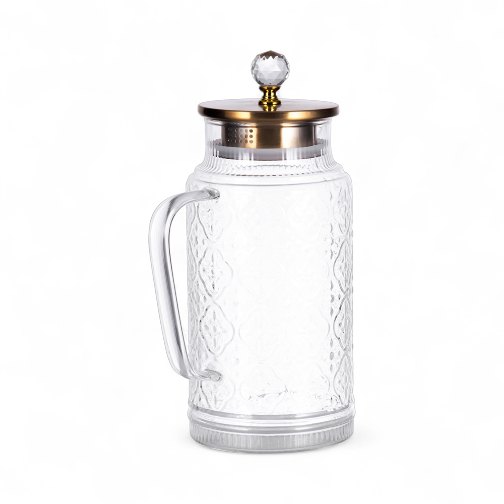 Glass Pot with Gold Stainless Steel Lid (H25.5cm) - Image 4
