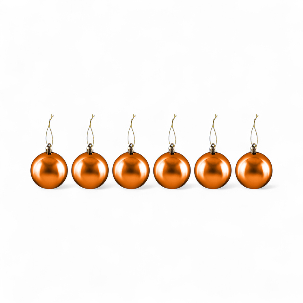 6 Pcs Glossy Christmas Hanging Balls (6cm) - Image 13