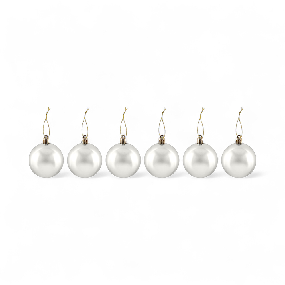 6 Pcs Glossy Christmas Hanging Balls (6cm) - Image 11