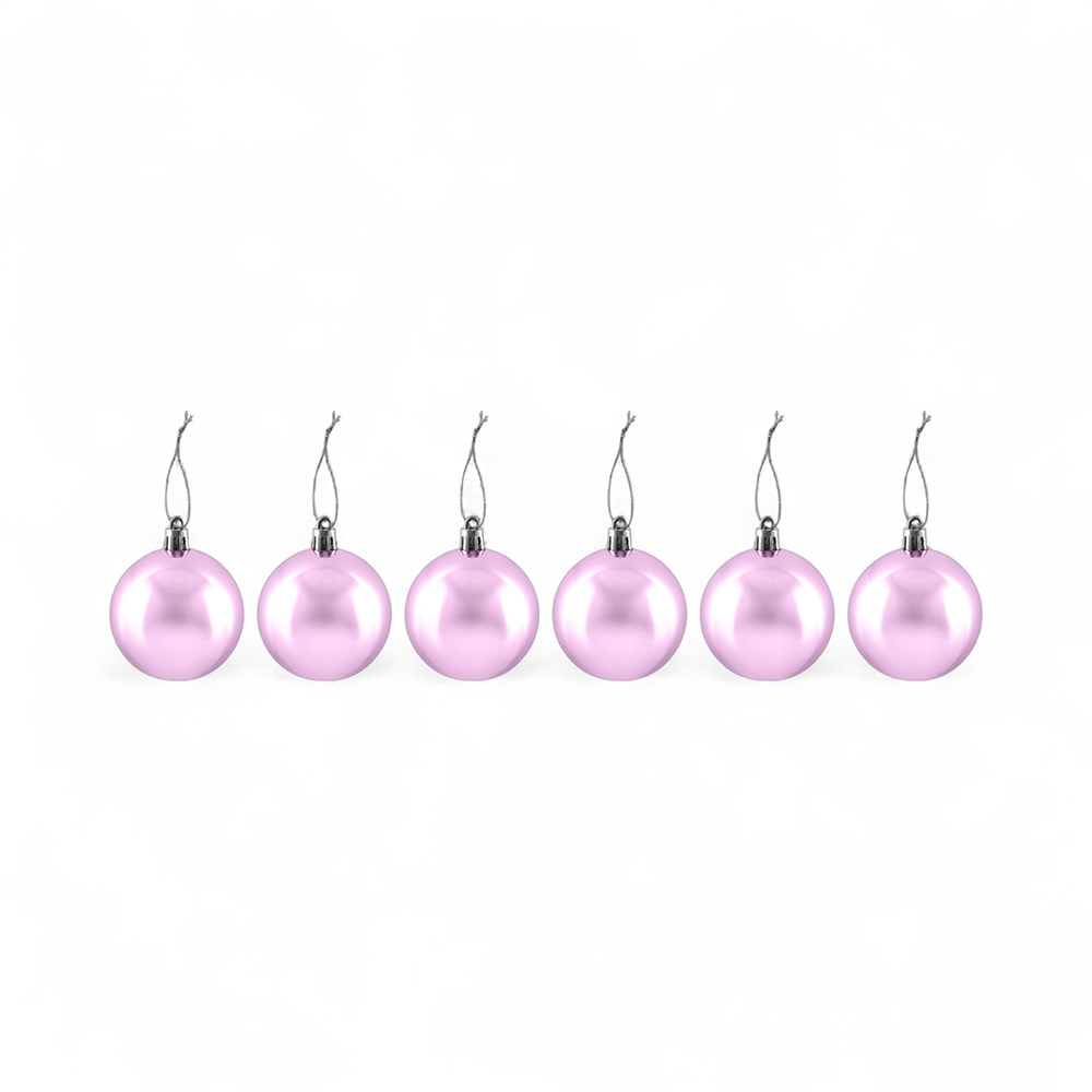 6 Pcs Glossy Christmas Hanging Balls (6cm) - Image 7