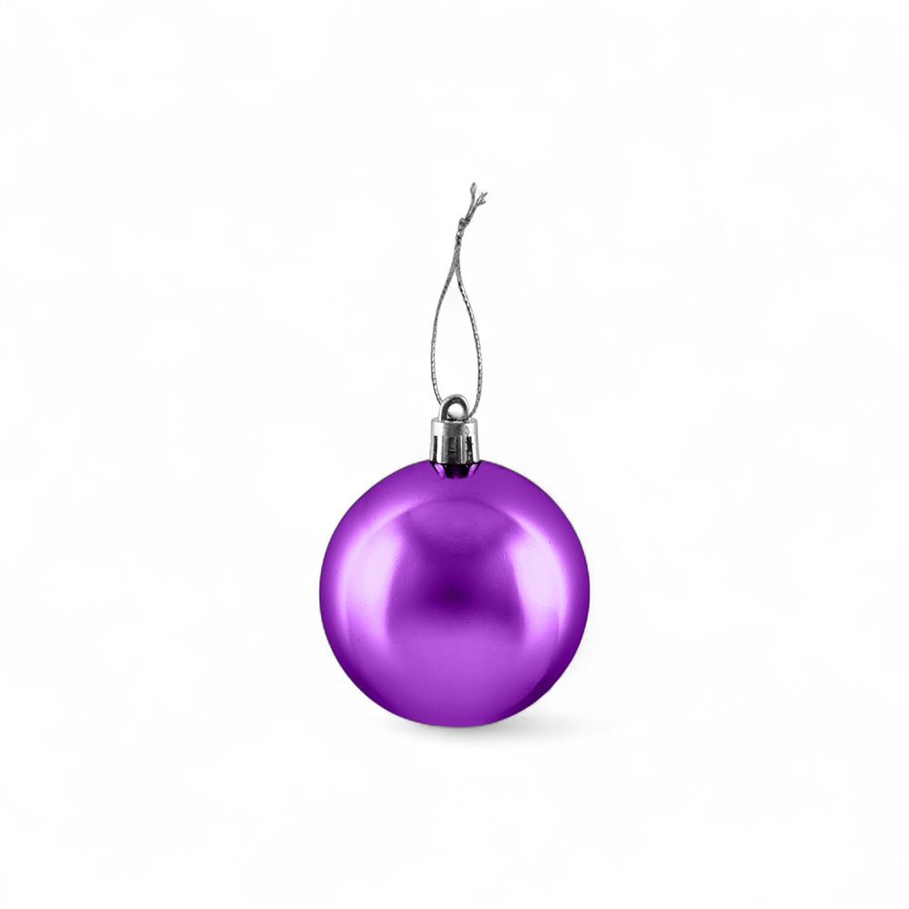 6 Pcs Glossy Christmas Hanging Balls (6cm) - Image 6
