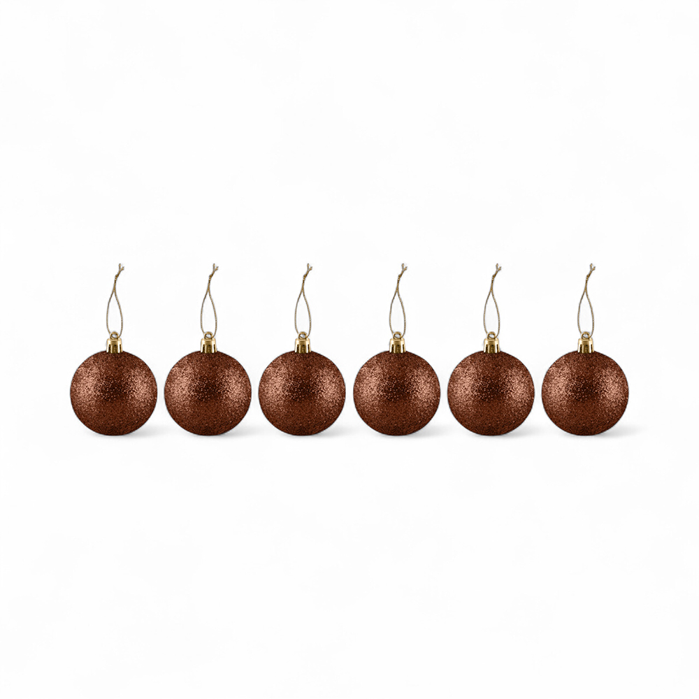 6 Pcs Glitter Christmas Hanging Balls (6cm) - Image 5
