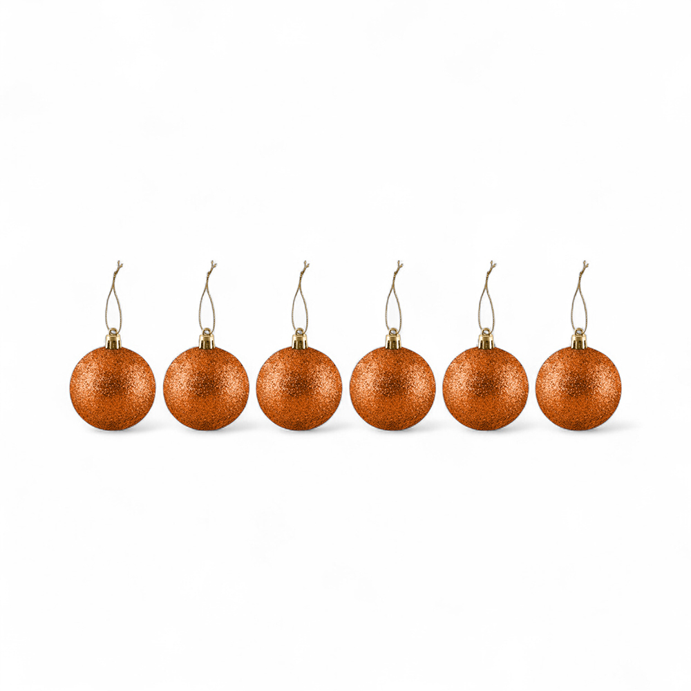 6 Pcs Glitter Christmas Hanging Balls (6cm) - Image 7