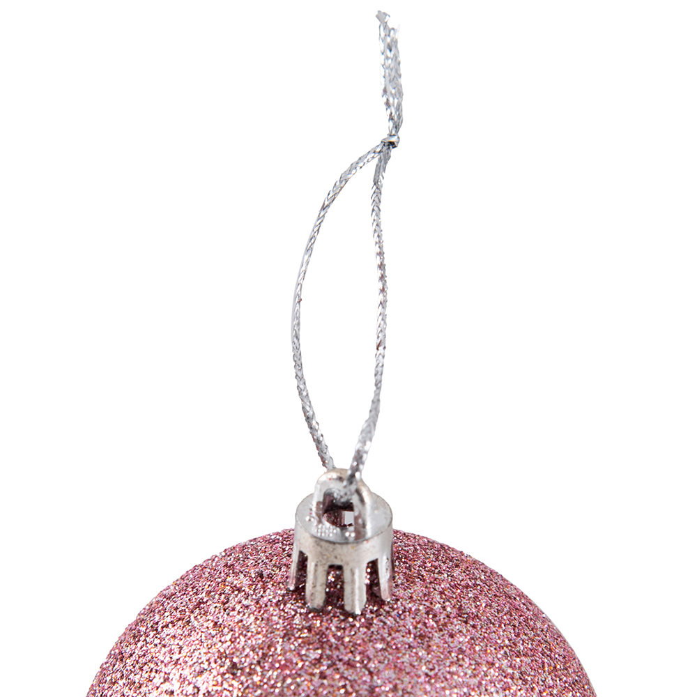 6 Pcs Glitter Christmas Hanging Balls (6cm) - Image 3