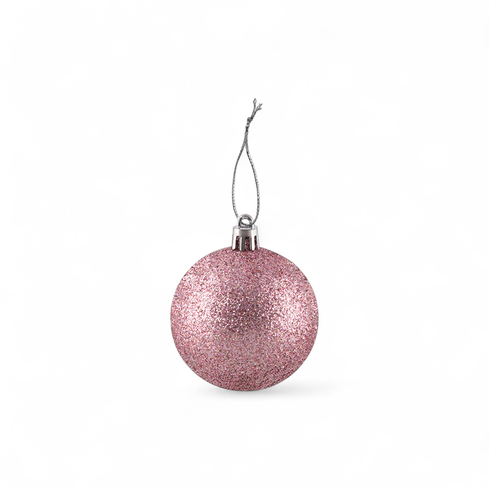 6 Pcs Glitter Christmas Hanging Balls (6cm) - Image 2