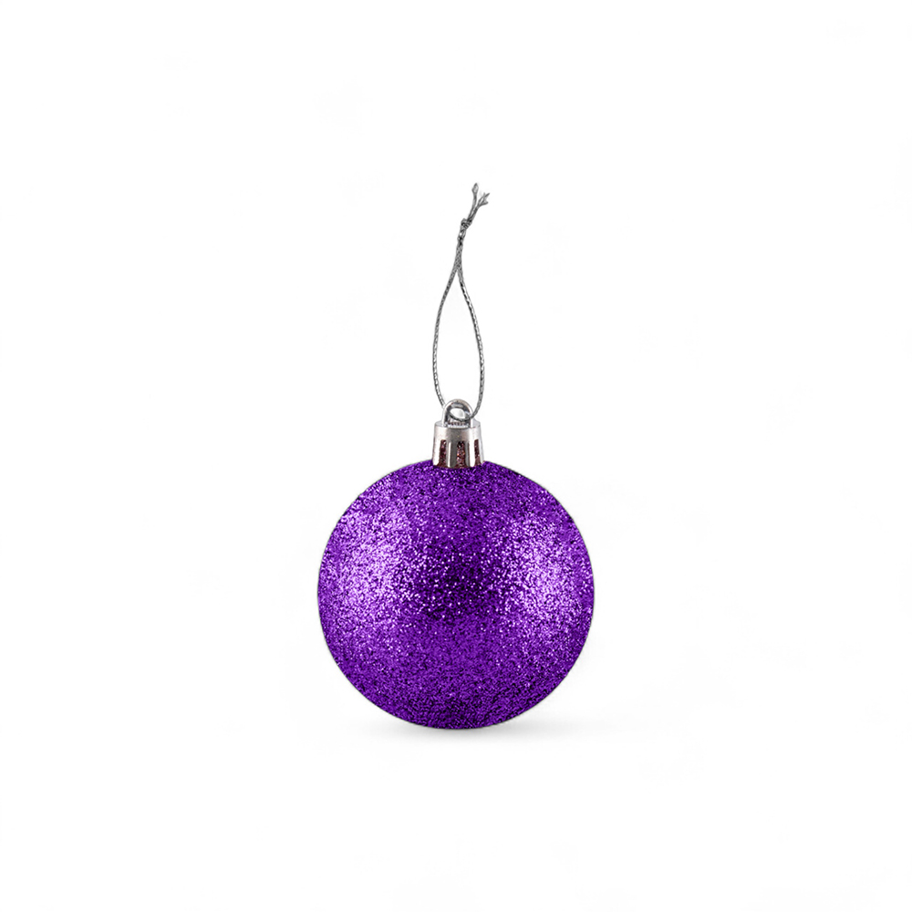 6 Pcs Glitter Christmas Hanging Balls (6cm) - Image 14