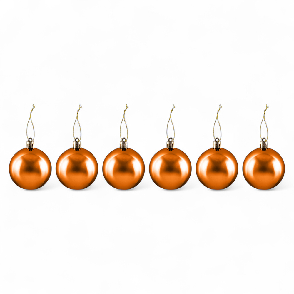 6 Pcs Glossy Christmas Hanging Balls (8cm) - Image 7