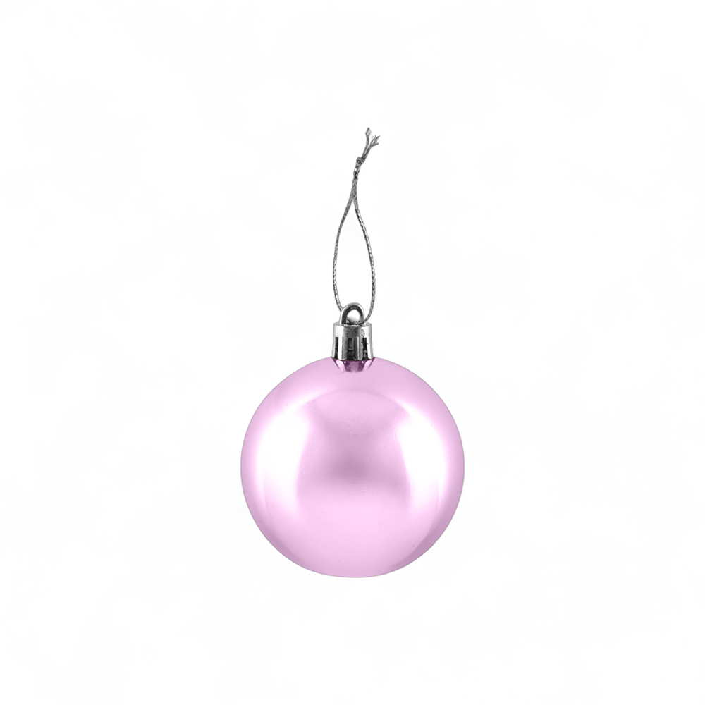 6 Pcs Glossy Christmas Hanging Balls (8cm) - Image 14