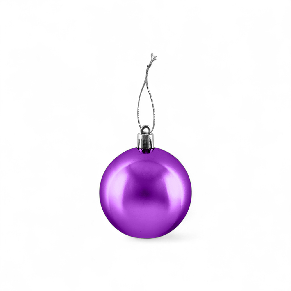 6 Pcs Glossy Christmas Hanging Balls (8cm) - Image 16