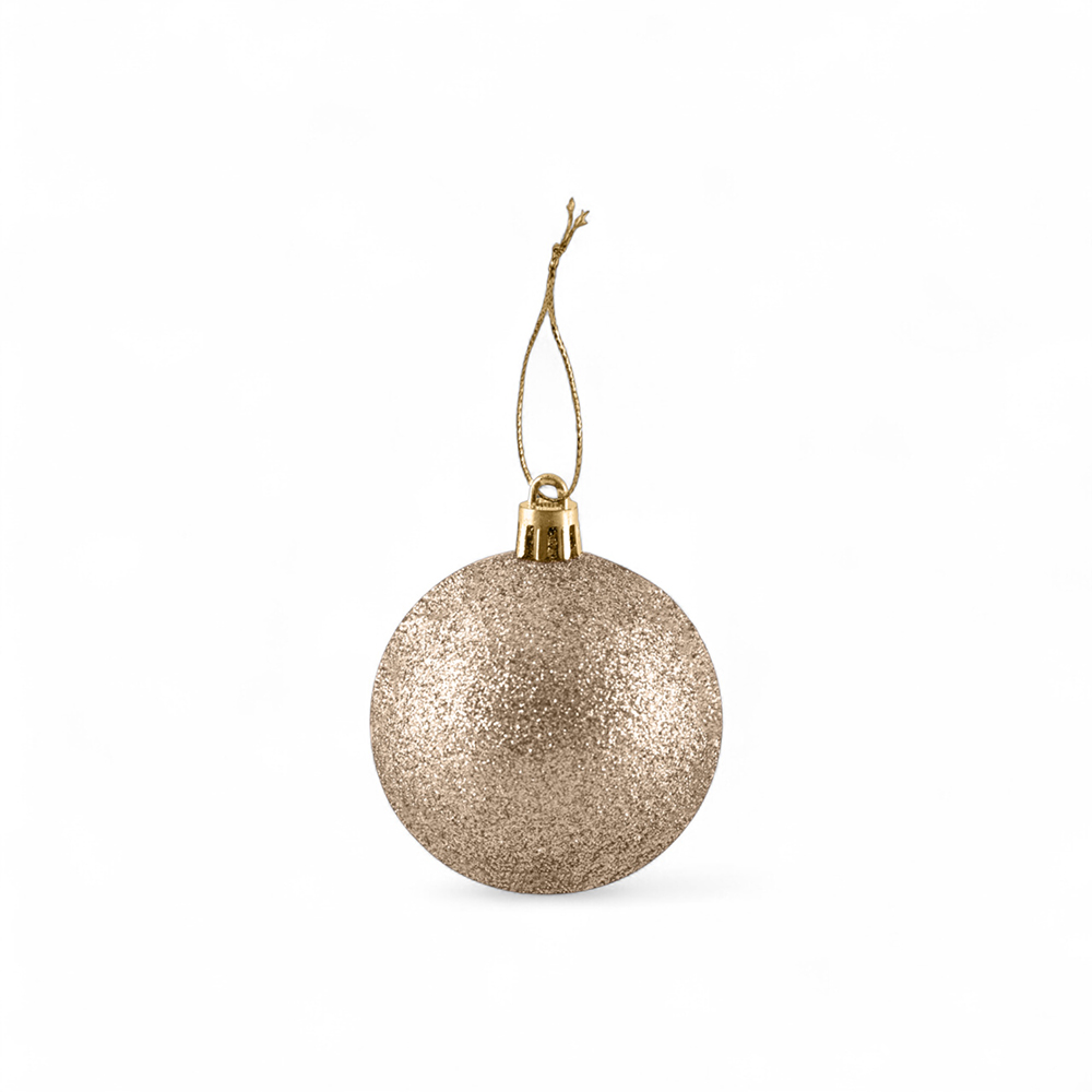 6 Pcs Glitter Christmas Hanging Balls (8cm) - Image 10