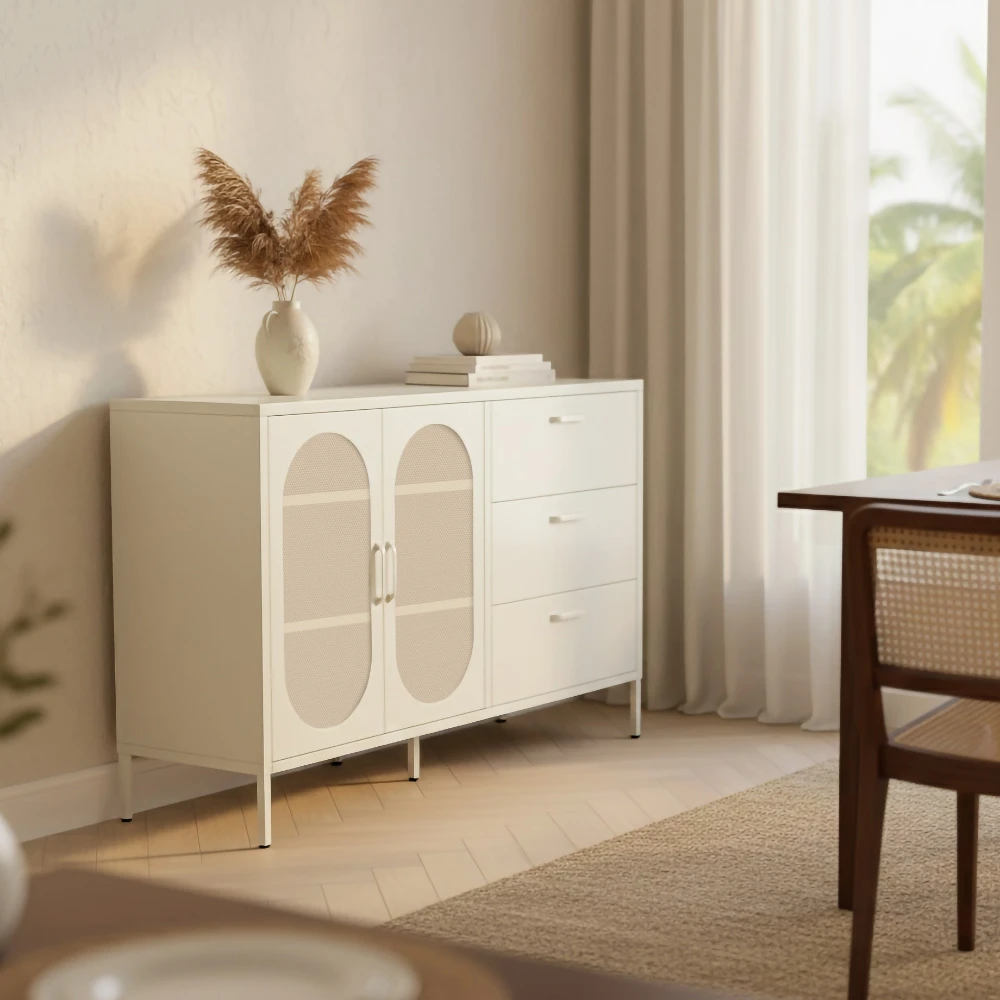 Amelia Cabinet (2 Mesh Doors with 3 Drawers) - Image 8