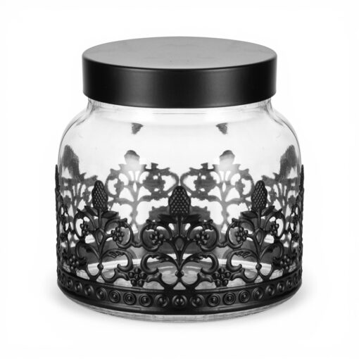 Glass Jar with Ivory Casing and Lid (H11.5cm)