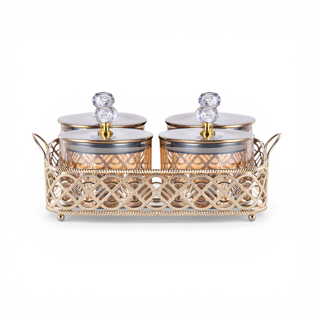 Glass Canister with Tray (Set of 4) - Image 3