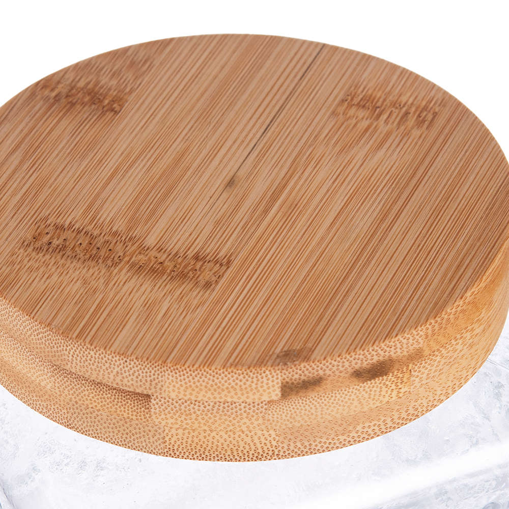 Glass Storage Jar with Bamboo Lid (H16cm) - Image 4