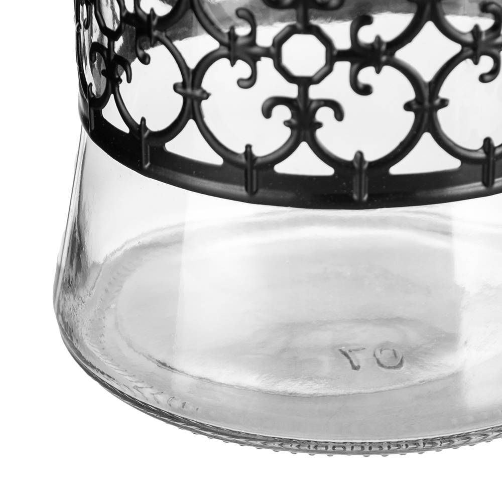 Glass Jar with Ivory Iron Casing and Lid (H18cm) - Image 6