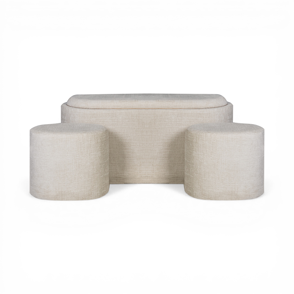 Ellery Storage Ottoman with Stools (3 Pcs) - Image 6