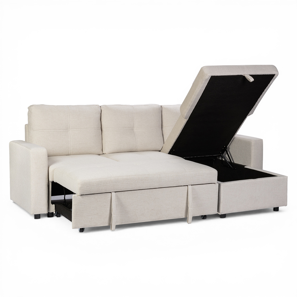 O'hara Reversible L Shape Sofa Bed with Storage - Image 2