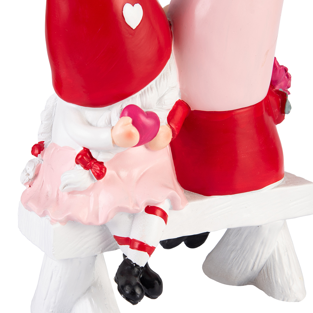 Gnome Couple Sitting on Bench (H27.5cm) - Image 7
