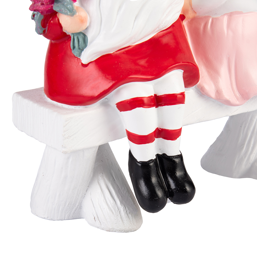 Gnome Couple Sitting on Bench (H27.5cm) - Image 8